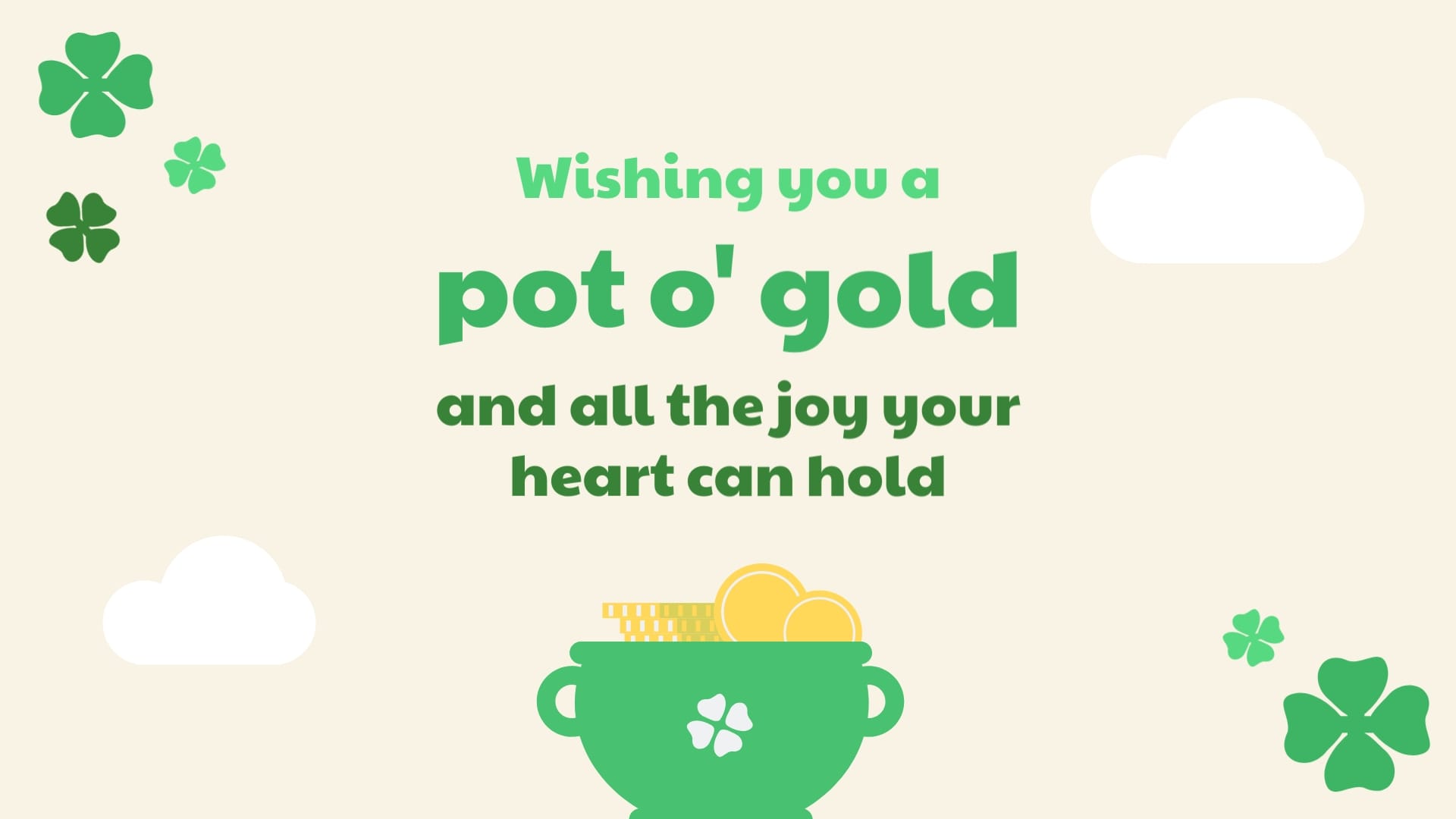 Childrens St Patricks Day Greeting Card Template