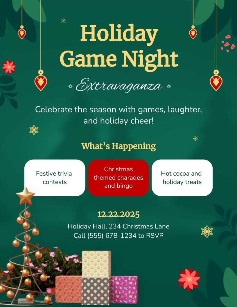 Christmas Game Night Flyer Template