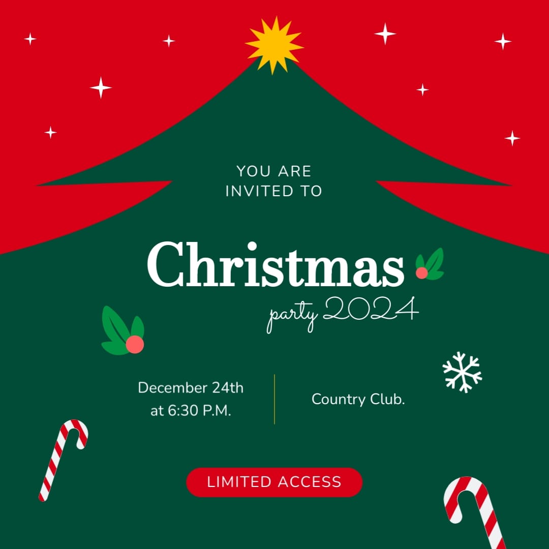 Christmas Party Invite Instagram Post Template