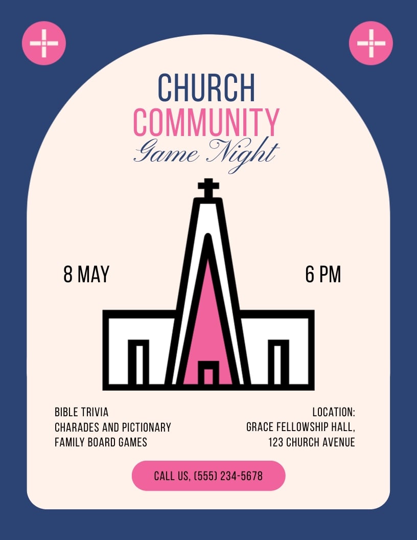 Church Game Night Flyer Template