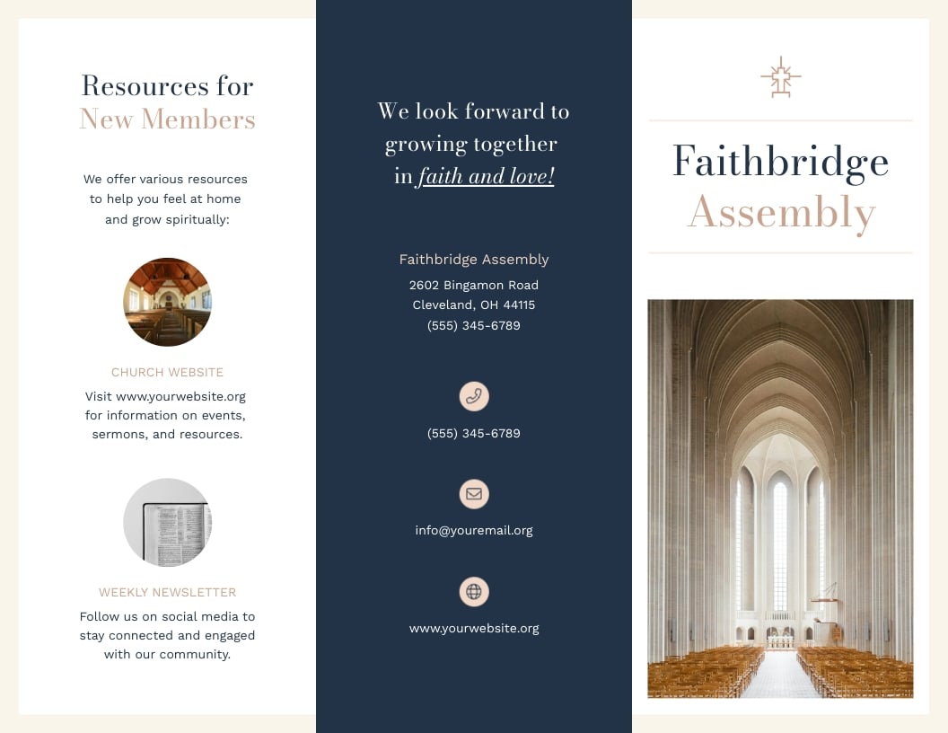 Church Informational Brochure Template