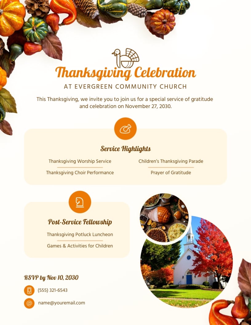 Church Thanksgiving Flyer Template