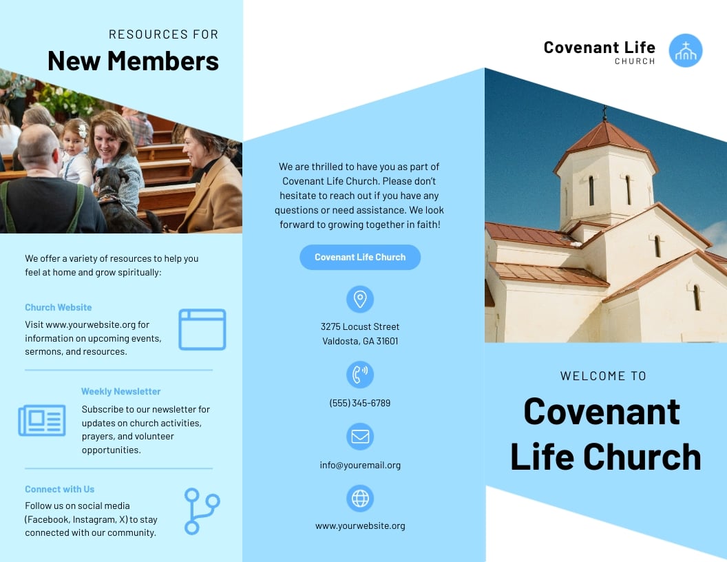 Church Visitor Brochure Template