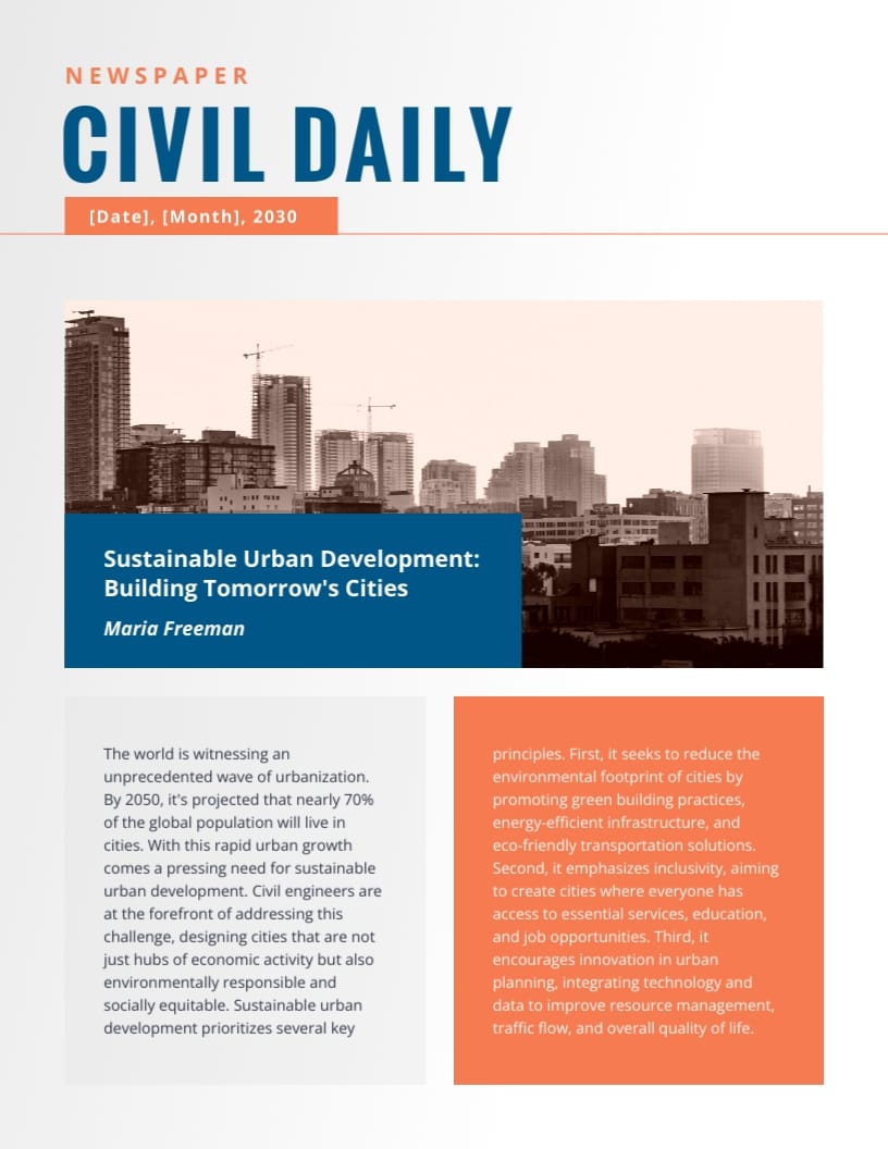 Civil Engineering Newspaper Template