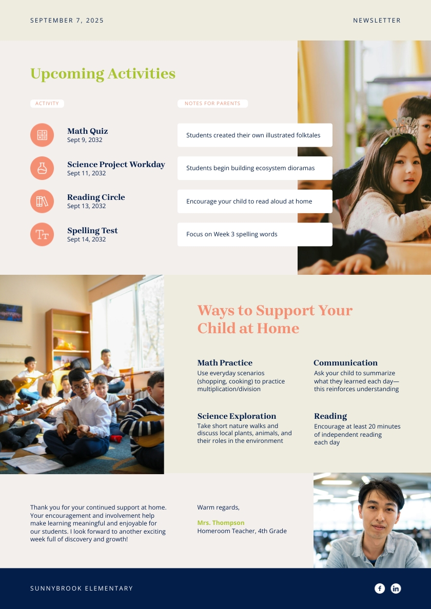 Classroom Newsletter Design Template - Slide 2 Classroom Newsletter Design Template - Slide 2