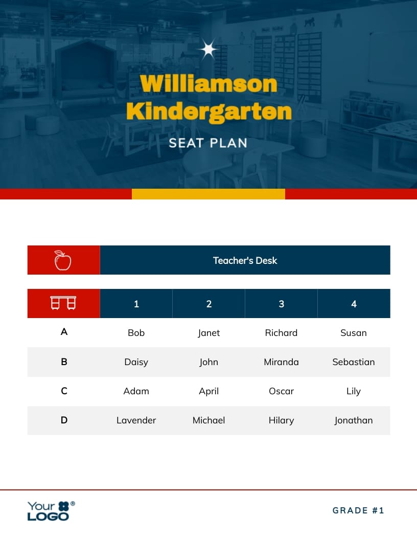 Classroom Seat Plan Template