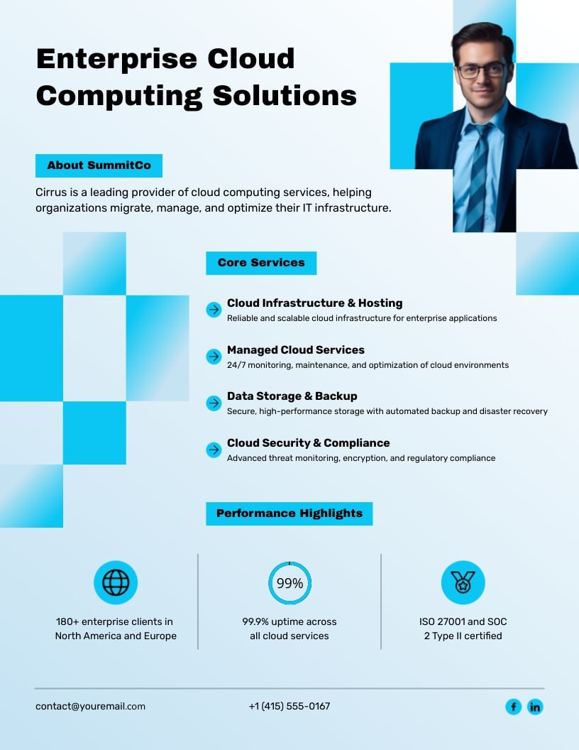 Cloud Computing One Pager Template
