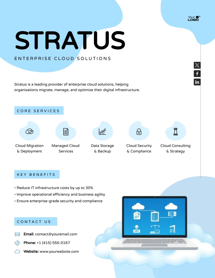 Cloud Services One Pager Template