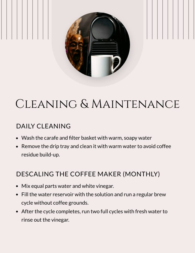 Coffee Machine Instruction Manual Template - Slide 7 Coffee Machine Instruction Manual Template - Slide 7