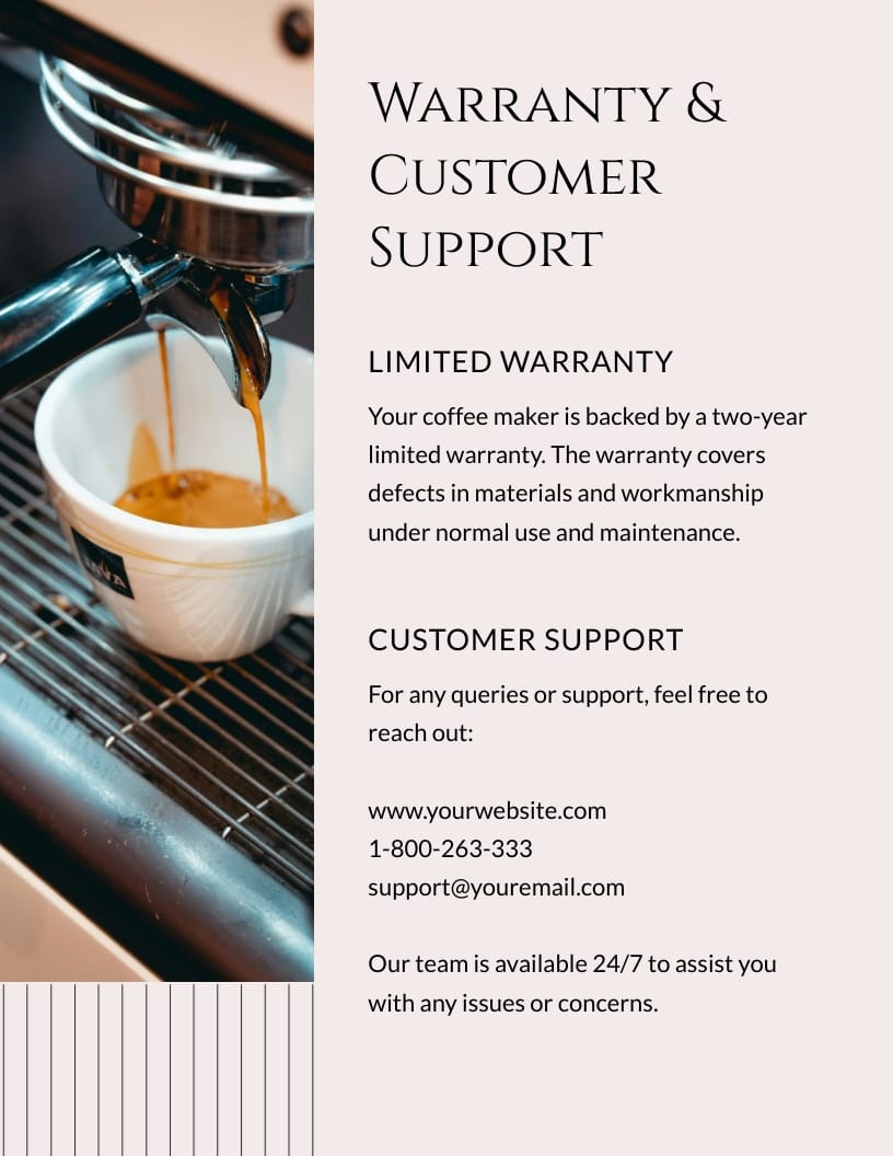 Coffee Machine Instruction Manual Template - Slide 9 Coffee Machine Instruction Manual Template - Slide 9