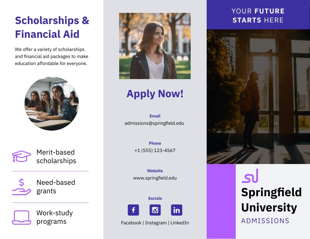 College Admissions Brochure Template