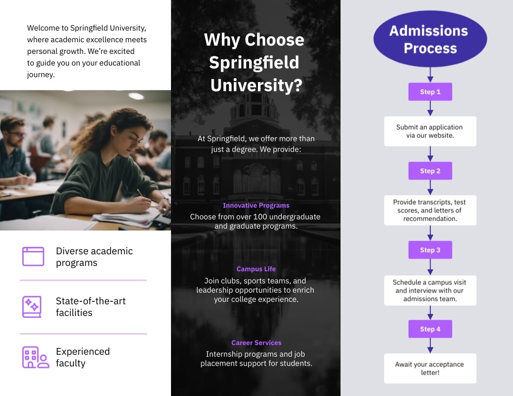 College Admissions Brochure Template - Slide 2 College Admissions Brochure Template - Slide 2
