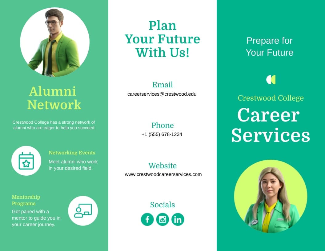 College Career Services Brochure Template