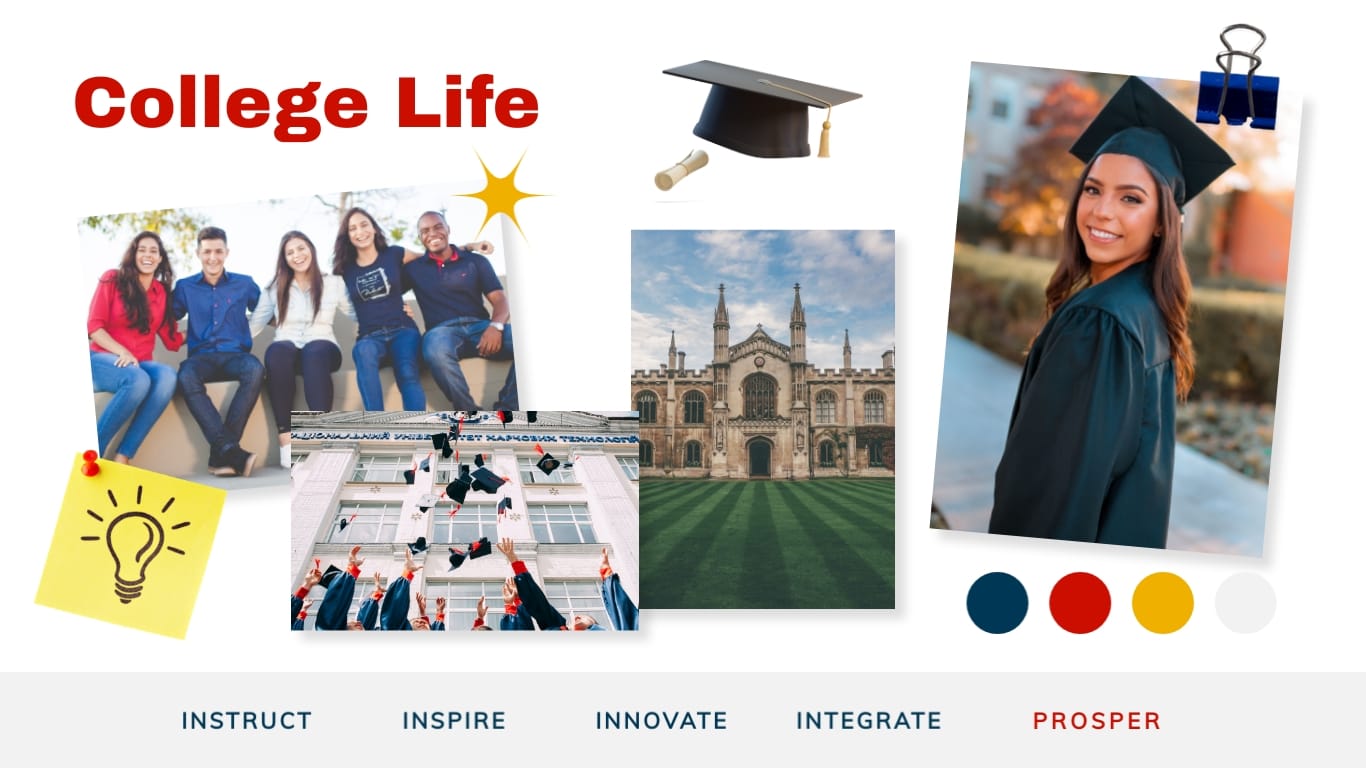 College Life Mood Board Template