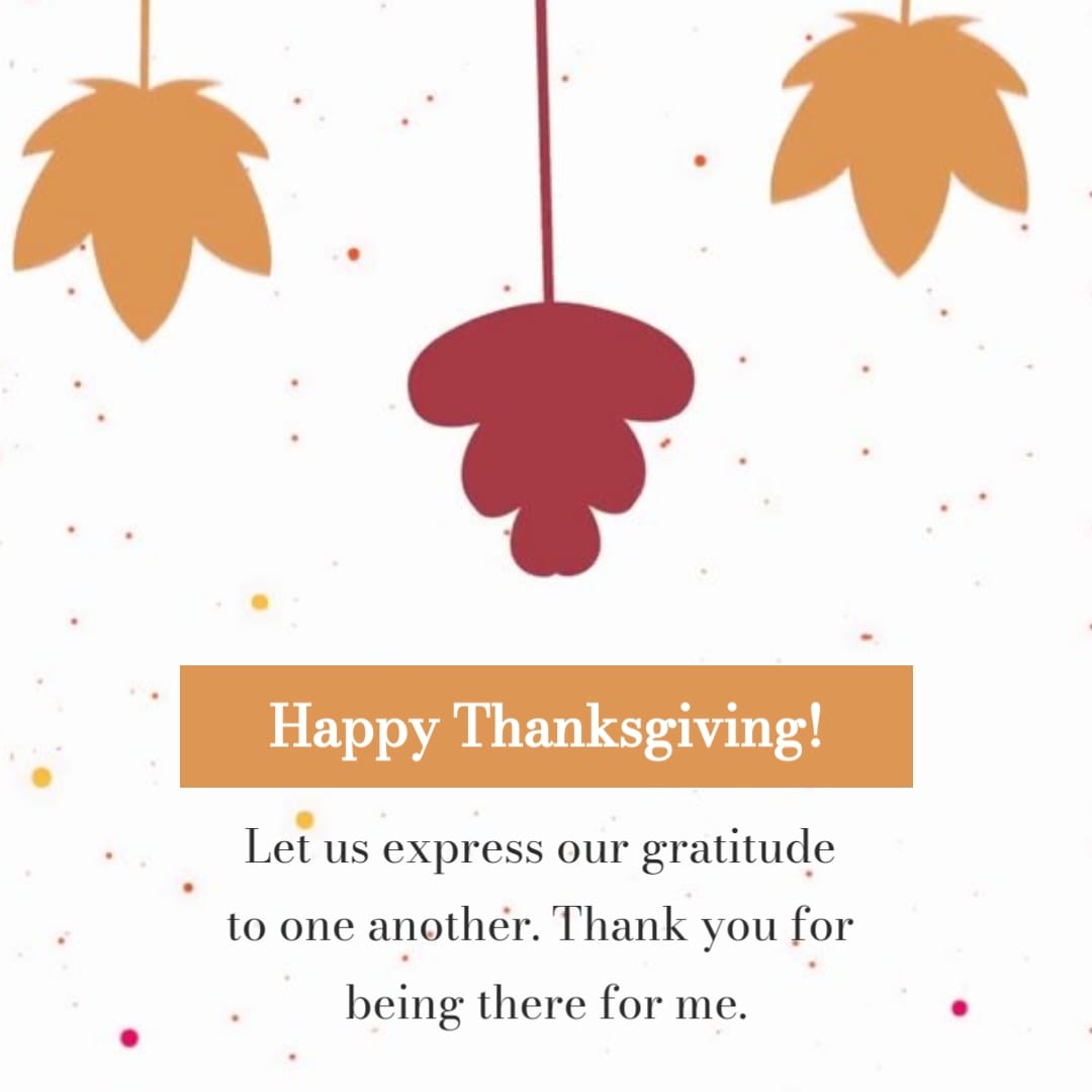Colorful Animation Thanksgiving Day Greeting Card Square Template