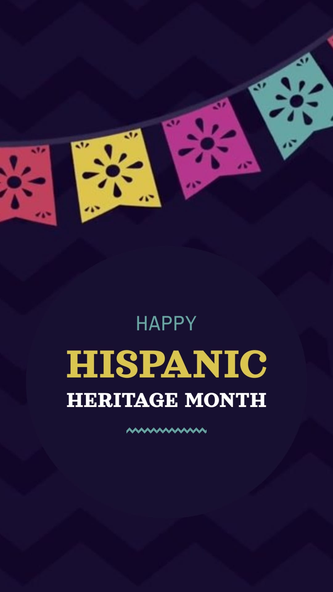 Colorful Hispanic Heritage Month Greeting Card Vertical Template