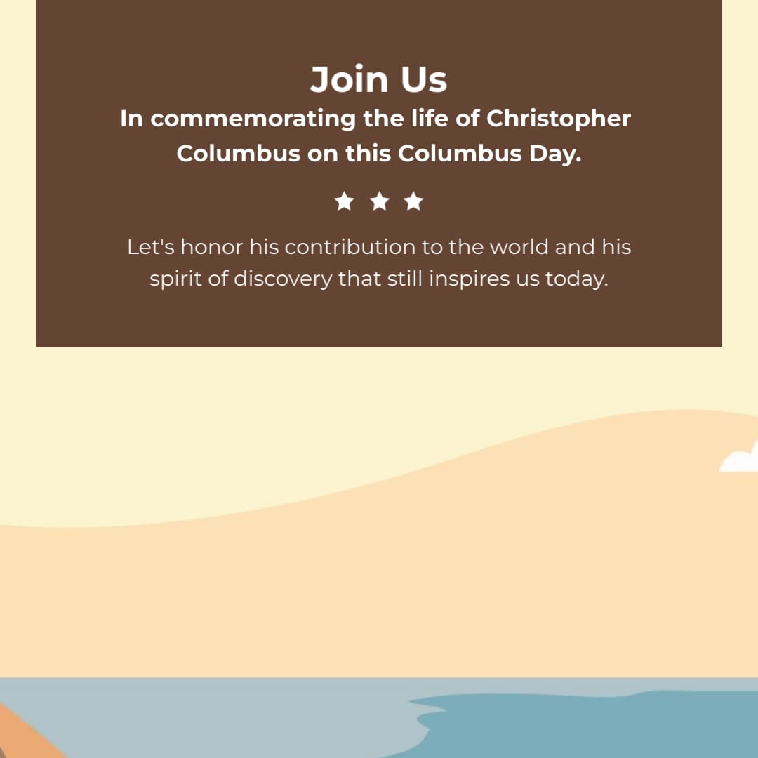 Colorful Illustration Columbus Greeting Card Square Template
