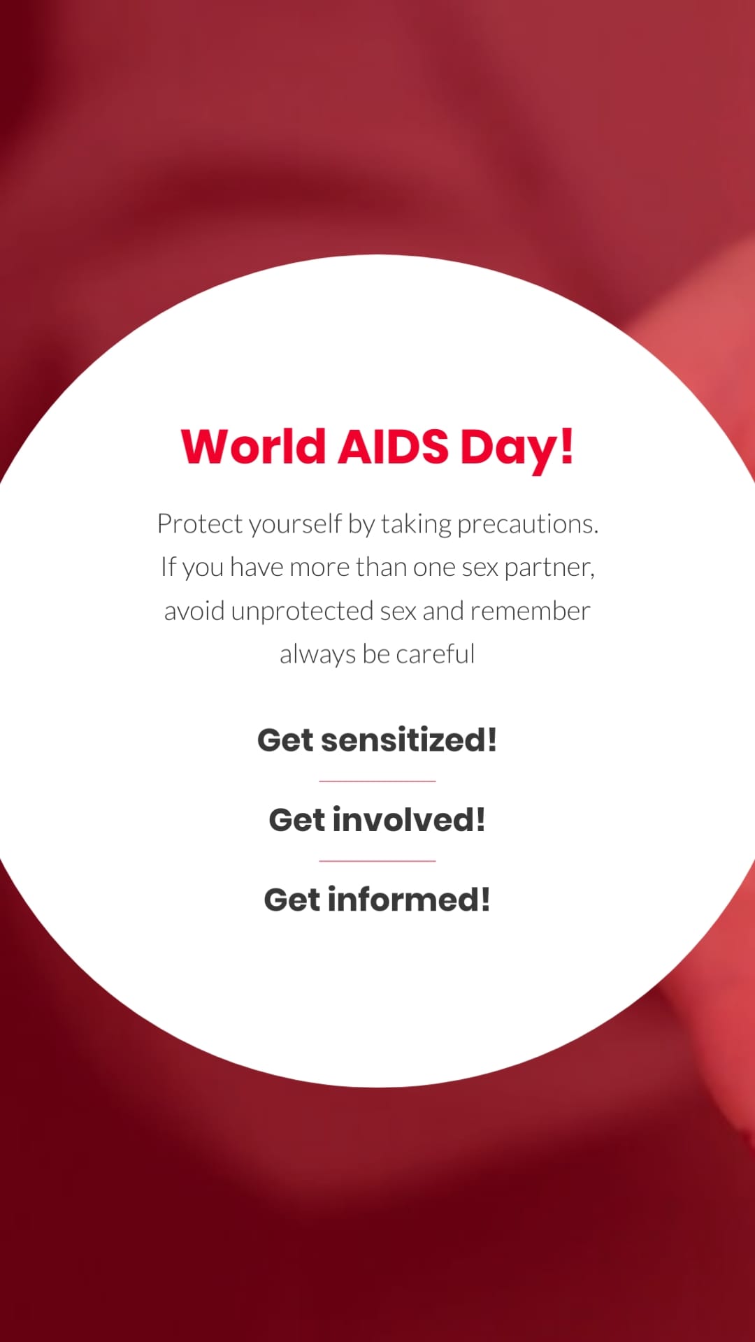 Colorful Minimalist World AIDS Greeting Card Vertical Template