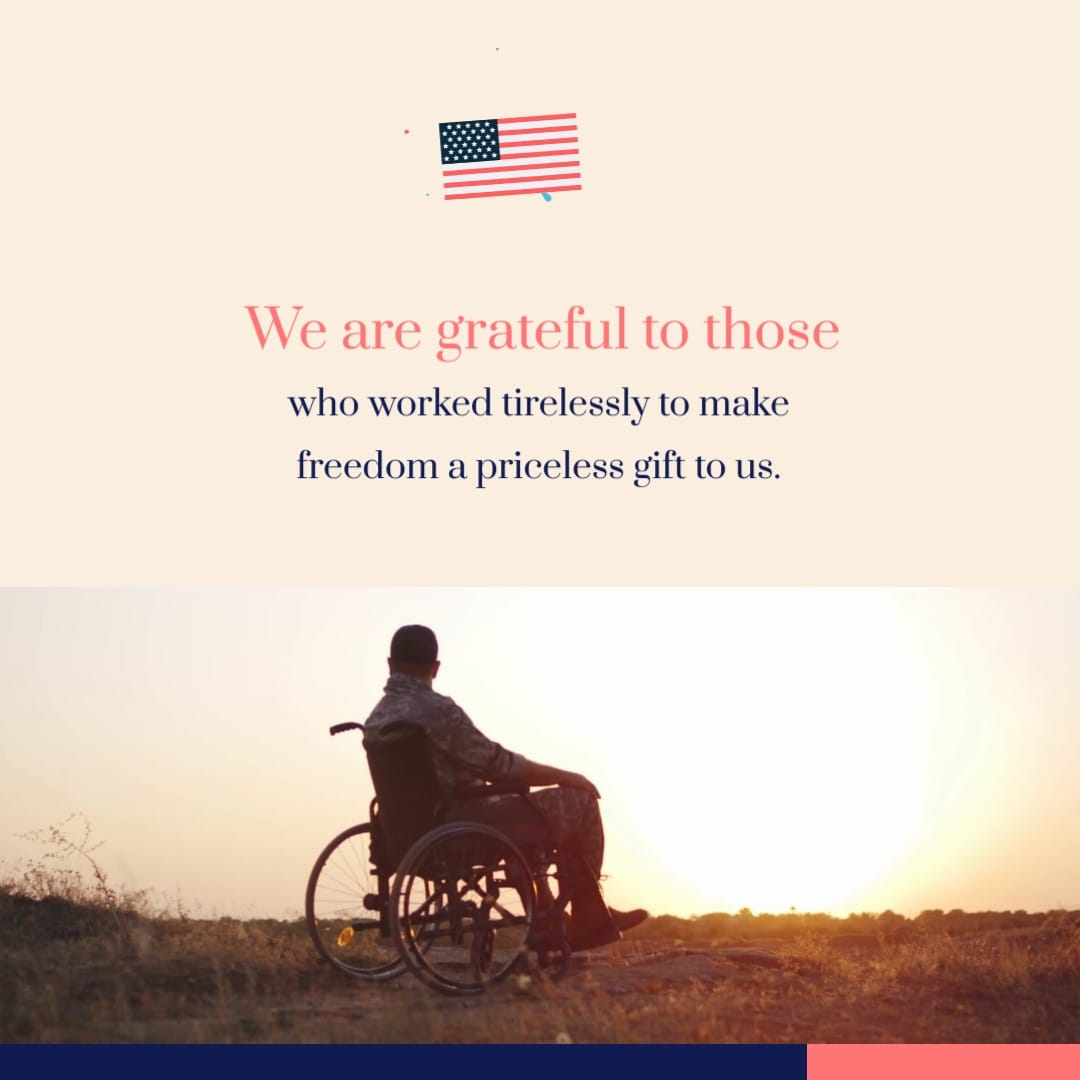 Colorful Veterans Day Greeting Card Square Template