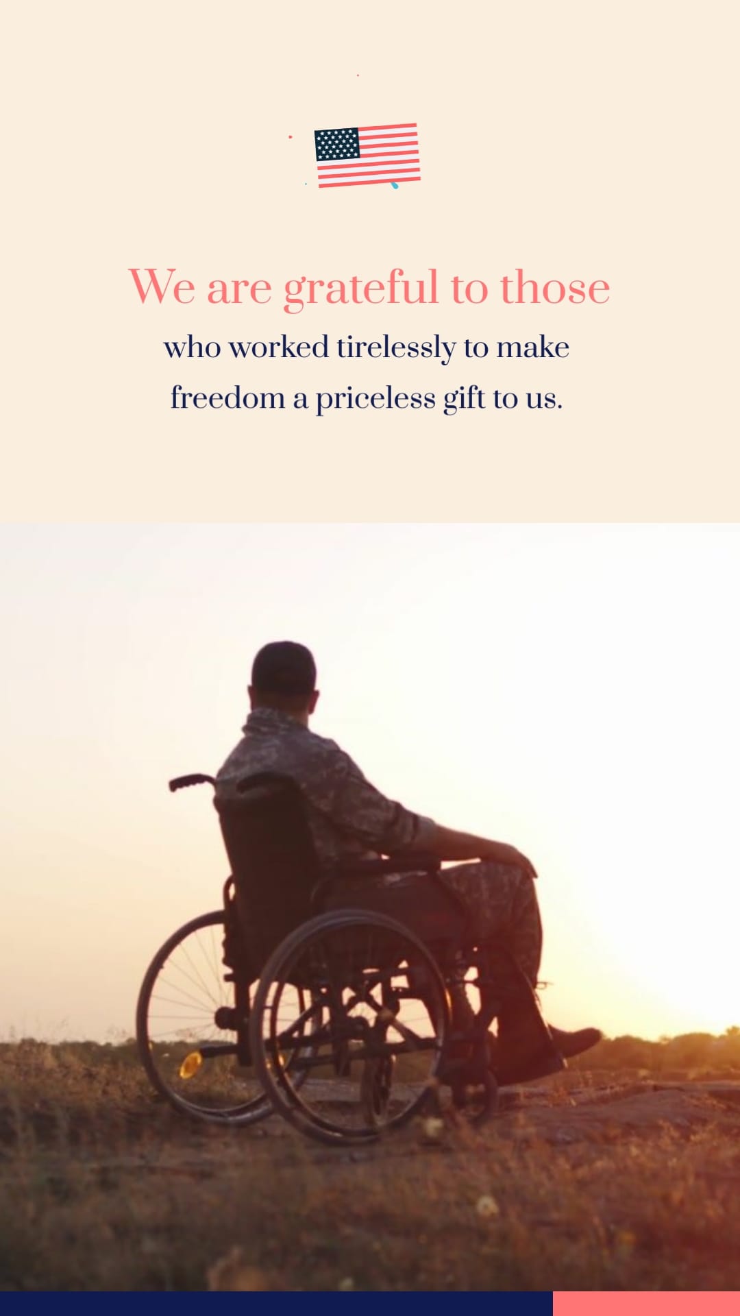 Colorful Veterans Day Greeting Card Vertical Template