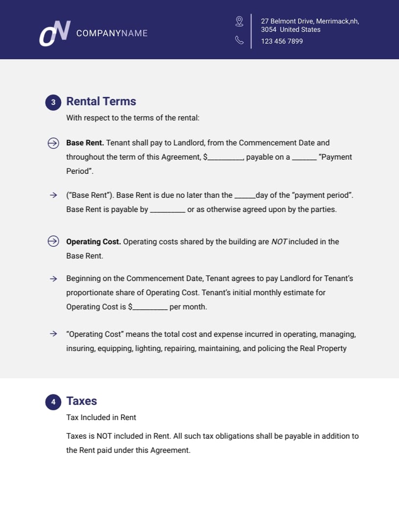 Commercial Lease Agreement Template - Slide 4 Commercial Lease Agreement Template - Slide 4