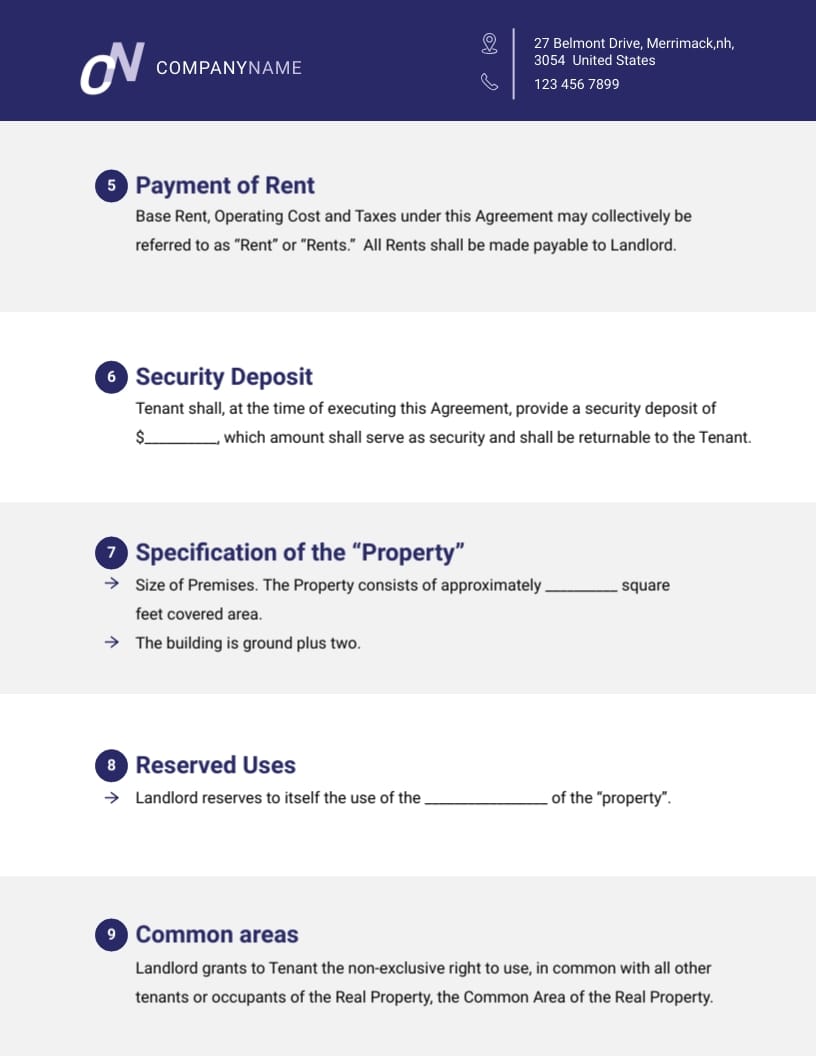 Commercial Lease Agreement Template - Slide 5 Commercial Lease Agreement Template - Slide 5