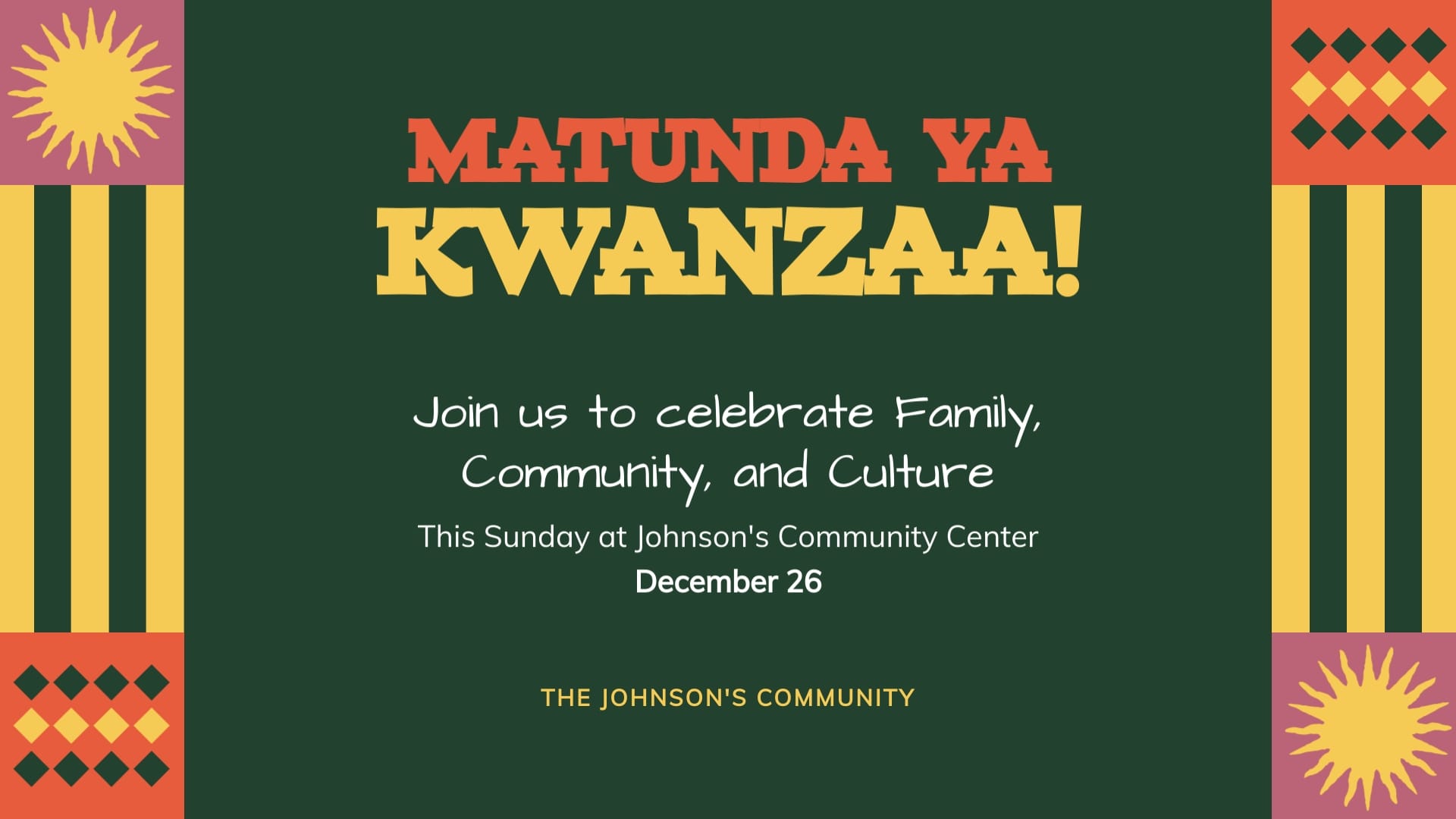 Community Kwanzaa Greeting Card Template