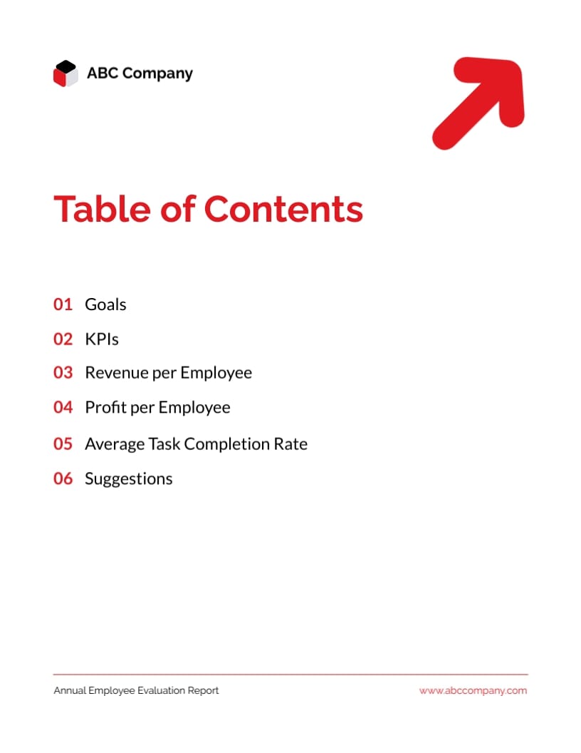 Company Employee Evaluation Report