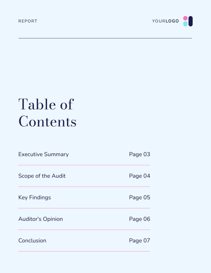 Company Financial Audit Report Template - Slide 2 Company Financial Audit Report Template - Slide 2