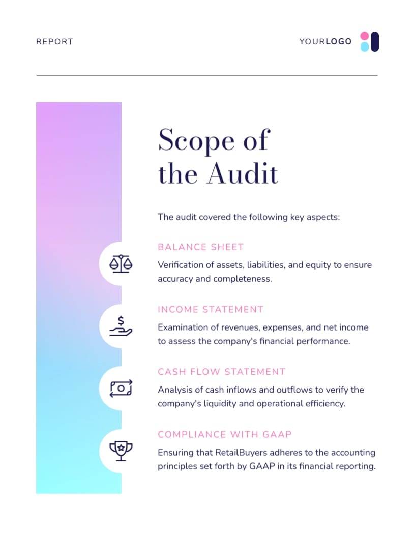 Company Financial Audit Report Template - Slide 4 Company Financial Audit Report Template - Slide 4