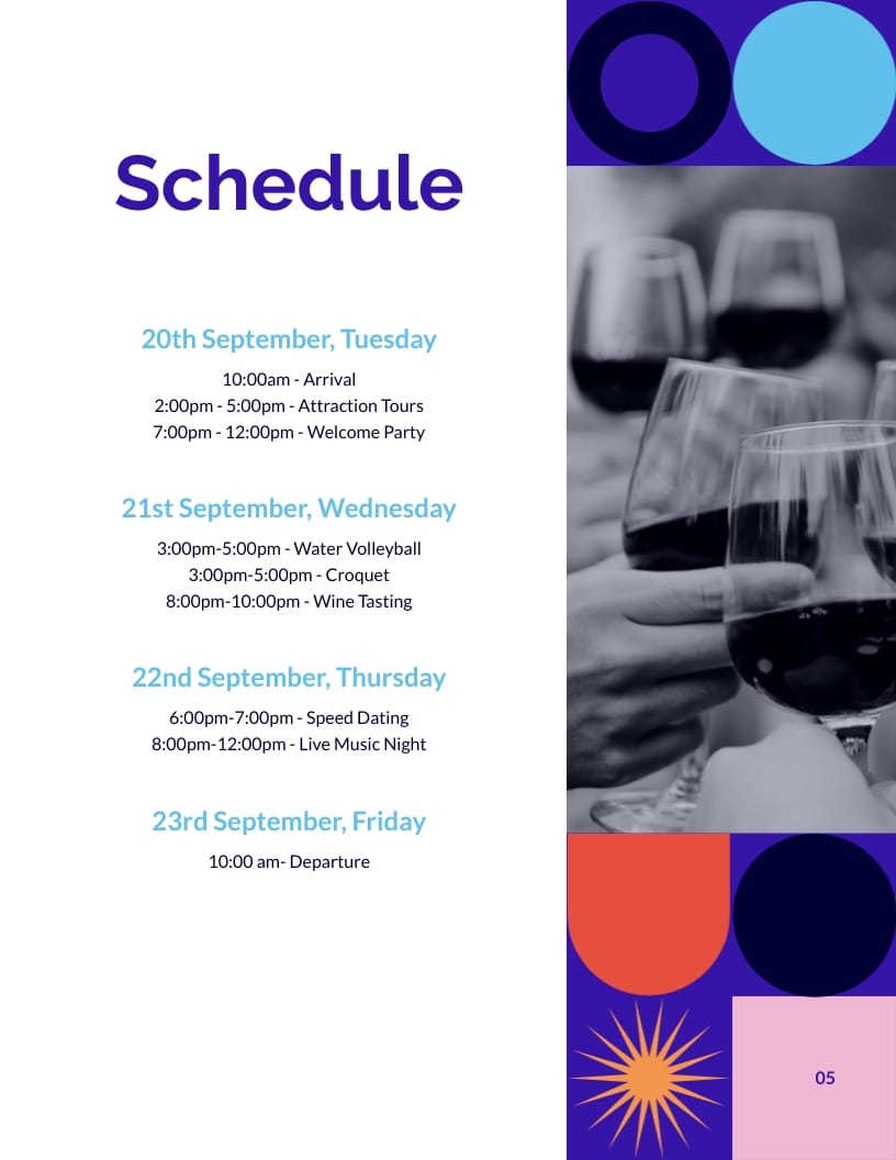 Company Retreat Booklet Template - Slide 7 Company Retreat Booklet Template - Slide 7