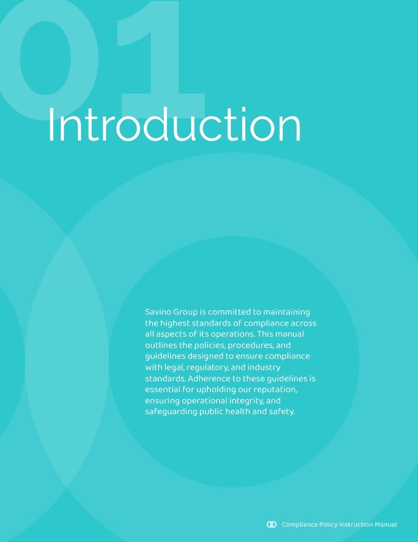 Compliance Policy Instruction Manual Template - Slide 3 Compliance Policy Instruction Manual Template - Slide 3