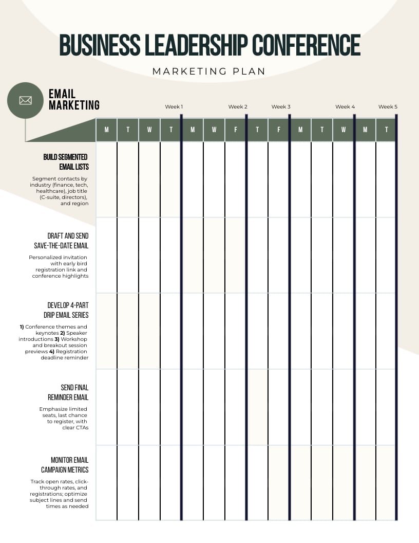Conference Event Marketing Plan Template