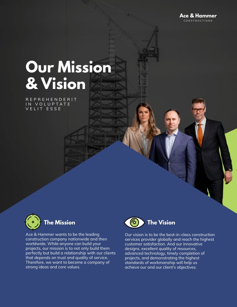 Construction Company Booklet Template - Slide 6 Construction Company Booklet Template - Slide 6