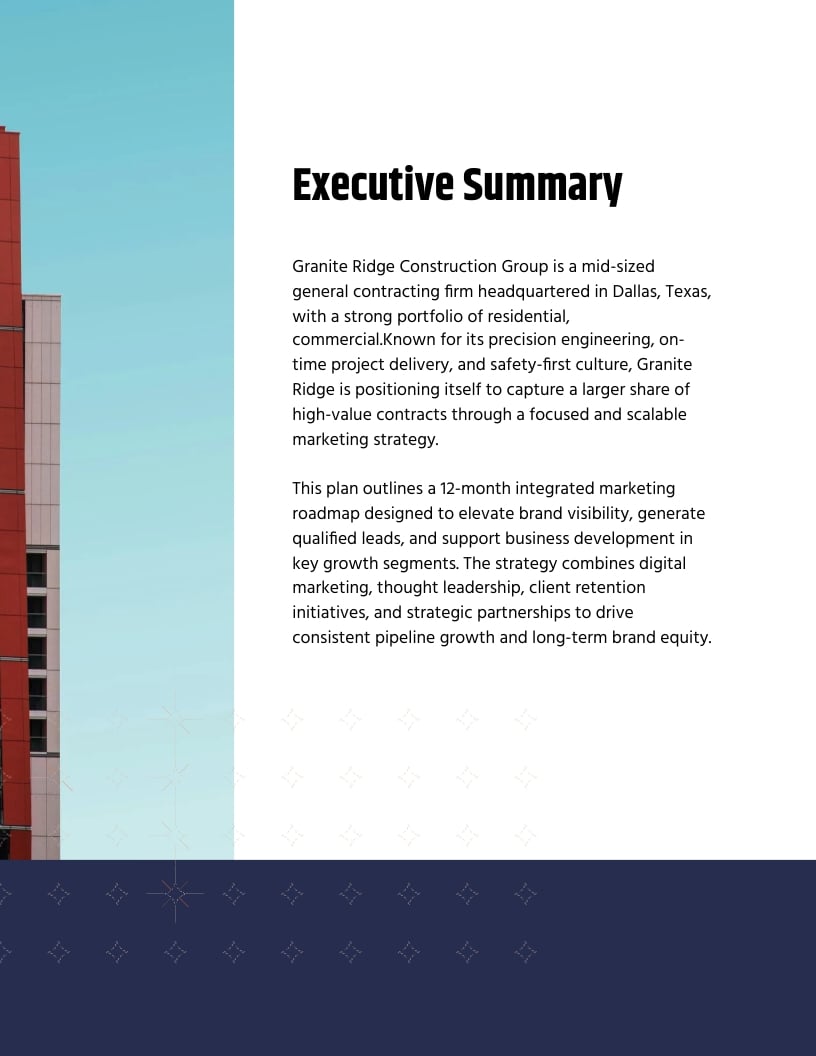 Construction Company Marketing Plan Template Visme