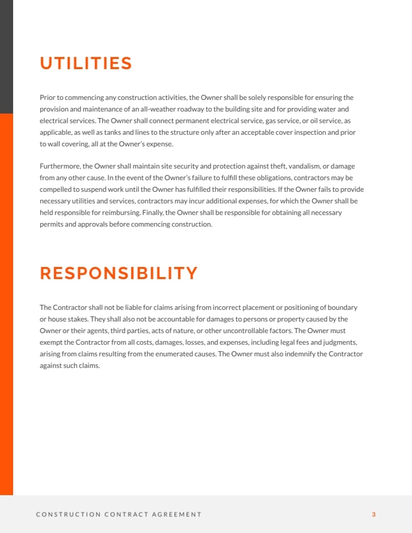 Construction Contract Agreement Template - Slide 4 Construction Contract Agreement Template - Slide 4