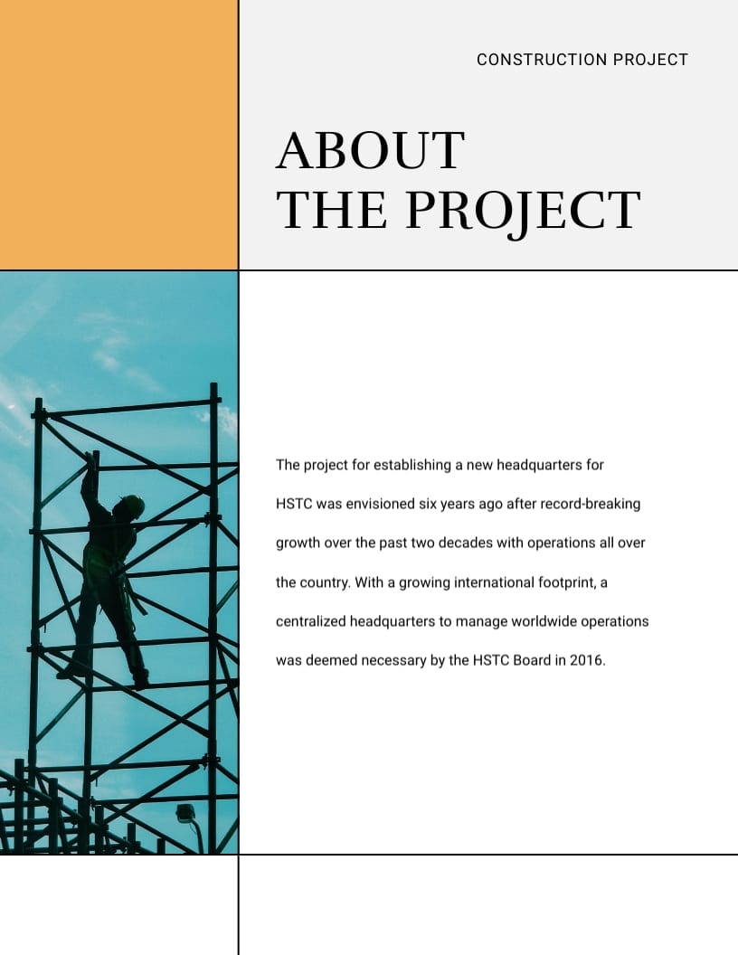 Construction Project Management Status Report