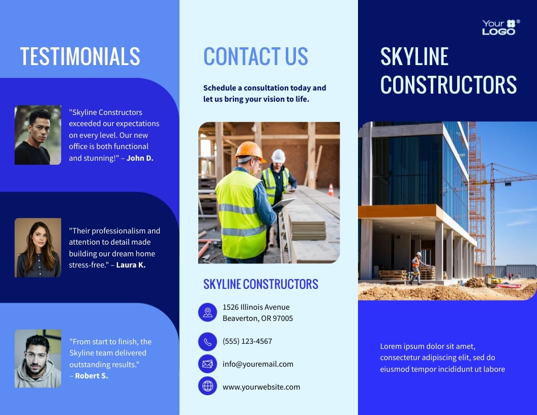 Construction Trifold Brochure Template