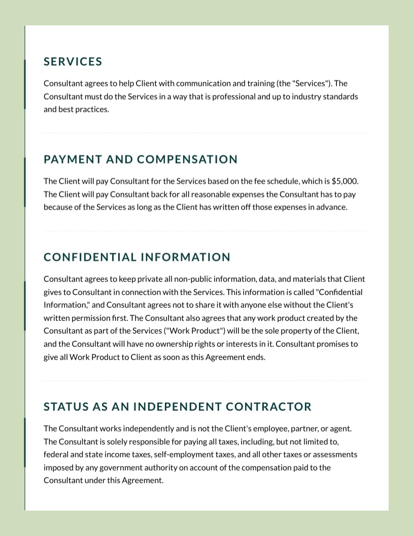 Consulting Services Agreement Contract Template - Slide 2 Consulting Services Agreement Contract Template - Slide 2