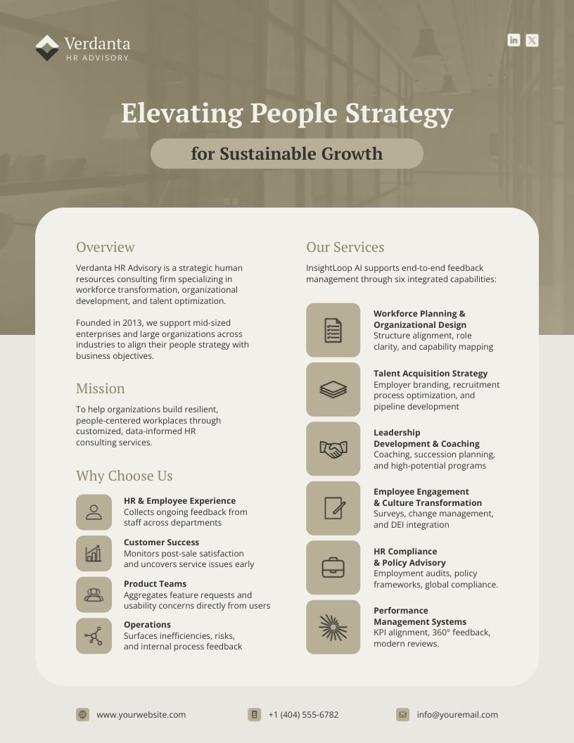 Consulting Services One Pager Template
