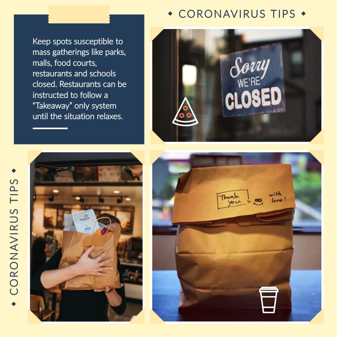 Coronavirus Close Public Places Animated Square Template