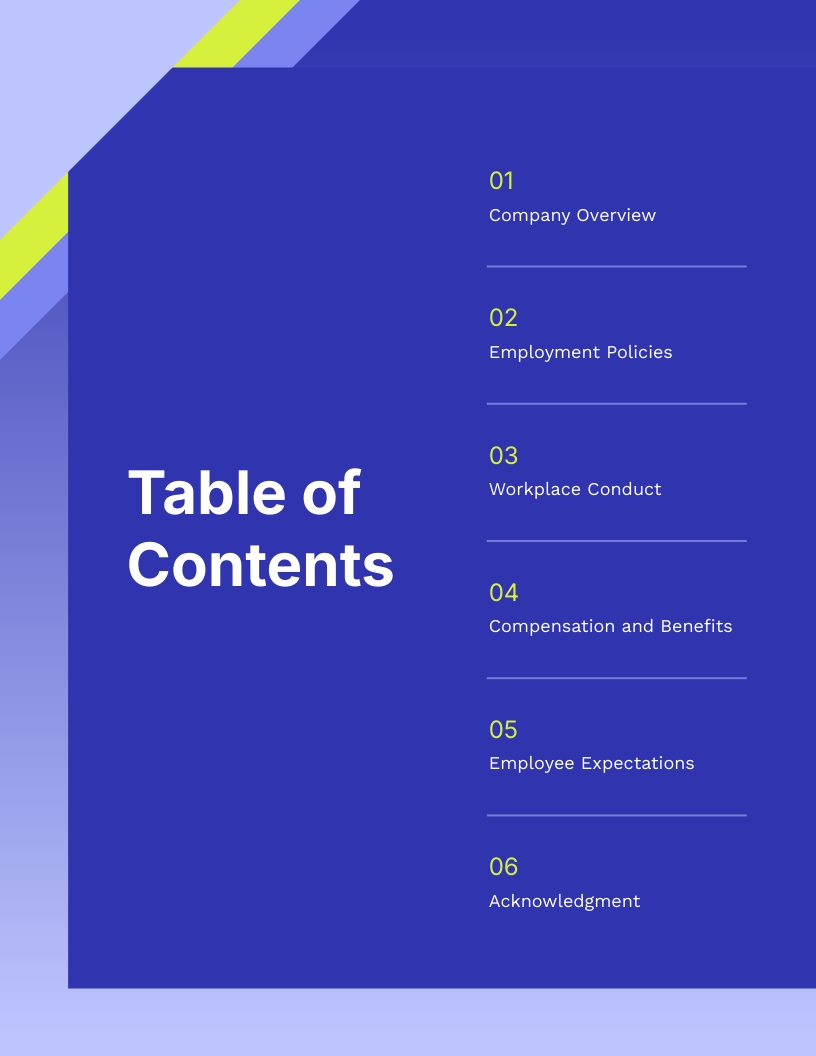 Corporate Employee Handbook Template - Slide 2 Corporate Employee Handbook Template - Slide 2