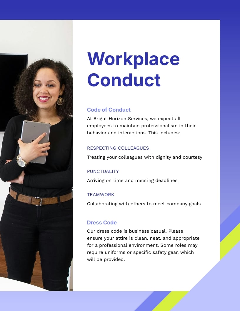 Corporate Employee Handbook Template - Slide 5 Corporate Employee Handbook Template - Slide 5