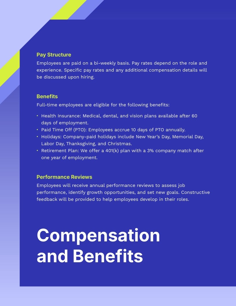 Corporate Employee Handbook Template - Slide 6 Corporate Employee Handbook Template - Slide 6