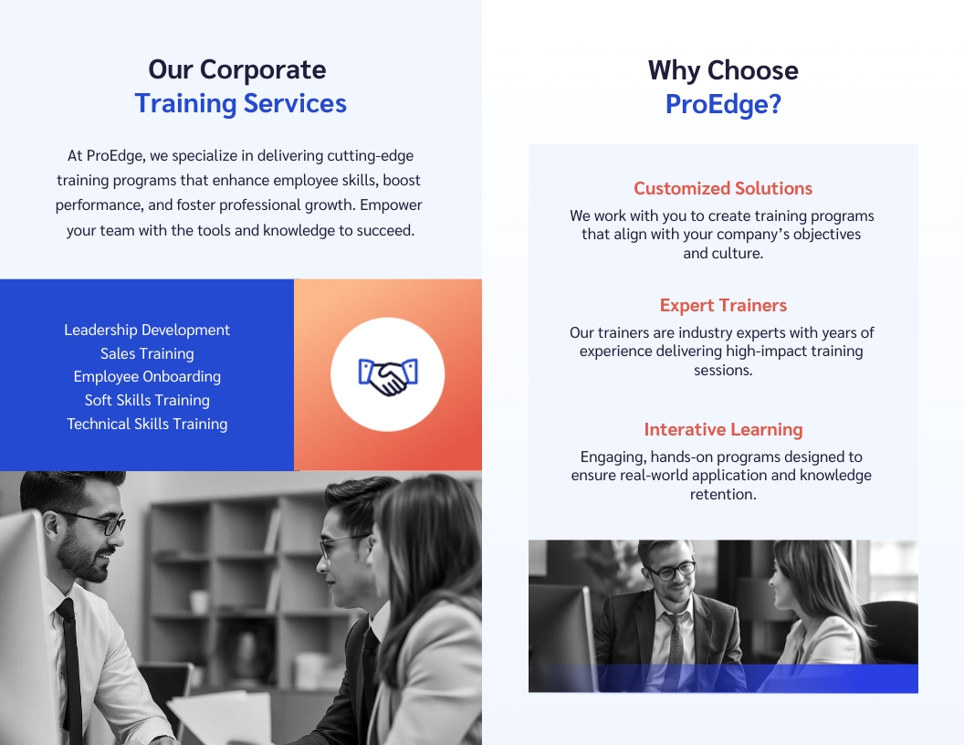 Corporate Employee Training Brochure Template - Slide 2 Corporate Employee Training Brochure Template - Slide 2