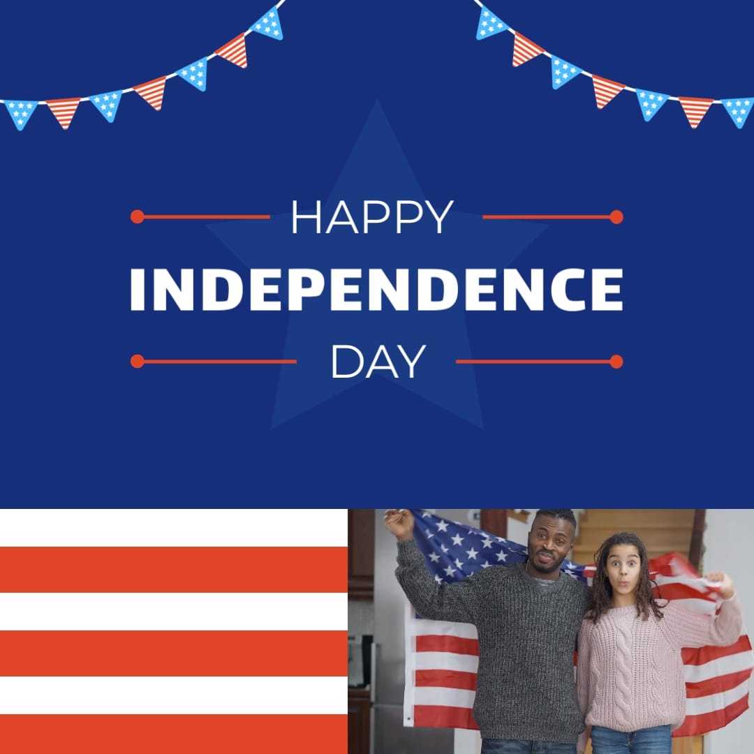 Corporate Independence Day Greeting Card Square Template