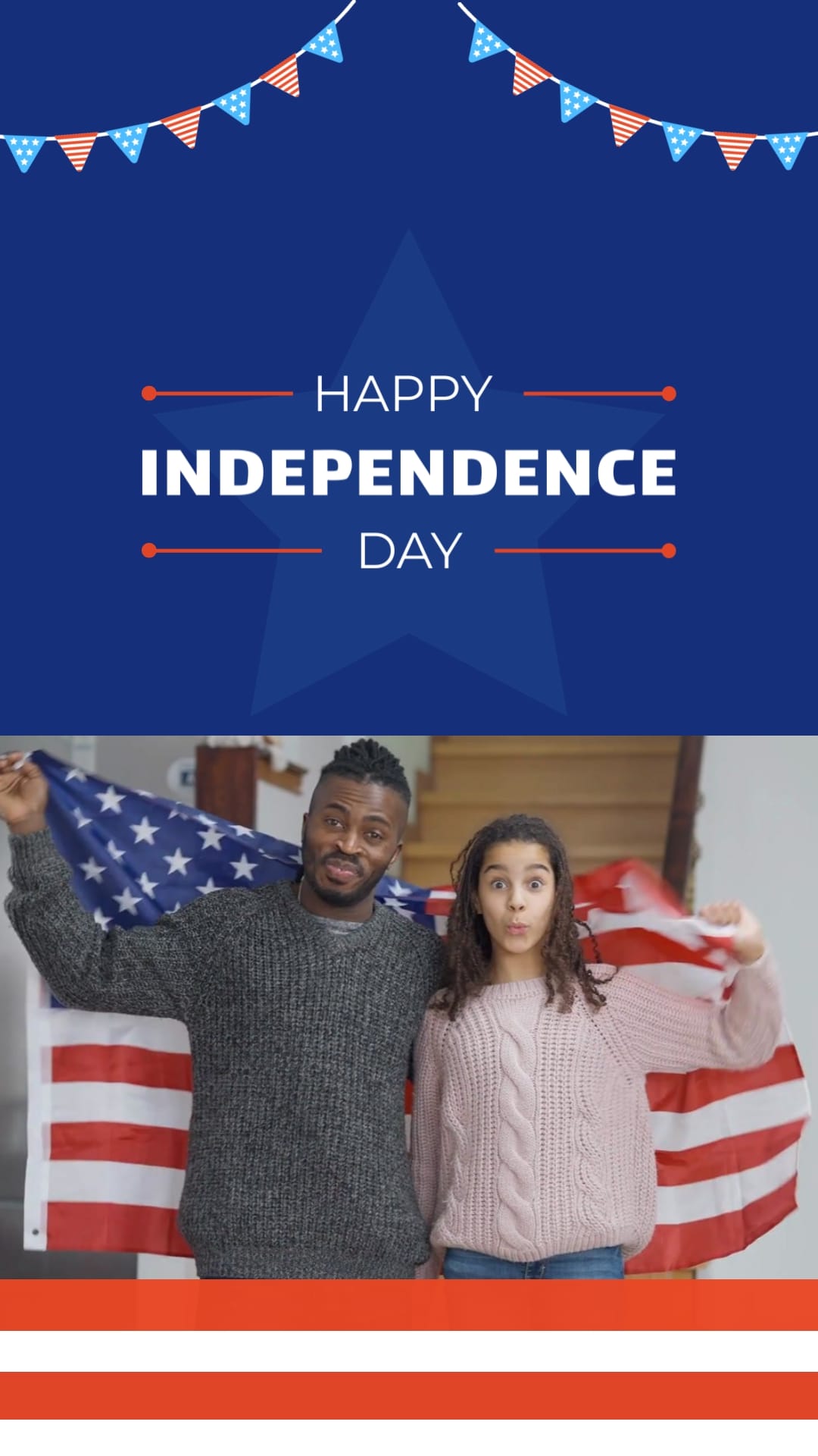 Corporate Independence Day Greeting Card Vertical Template