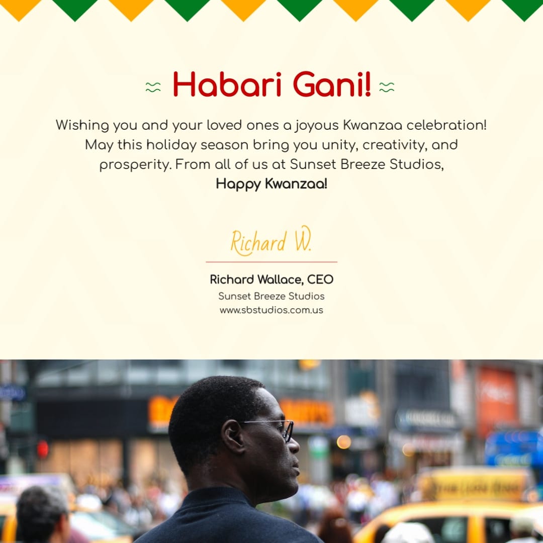 Corporate Kwanzaa Greeting Card Square Template