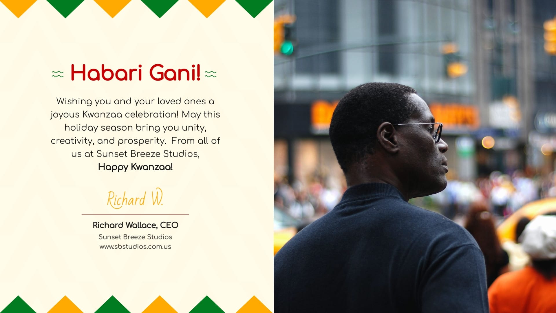 Corporate Kwanzaa Greeting Card Template