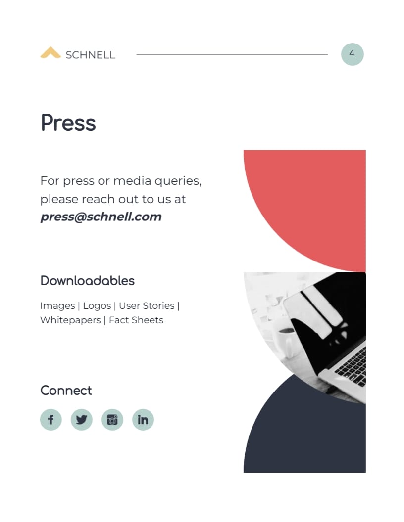 Corporate Media Press Kit Template Visme